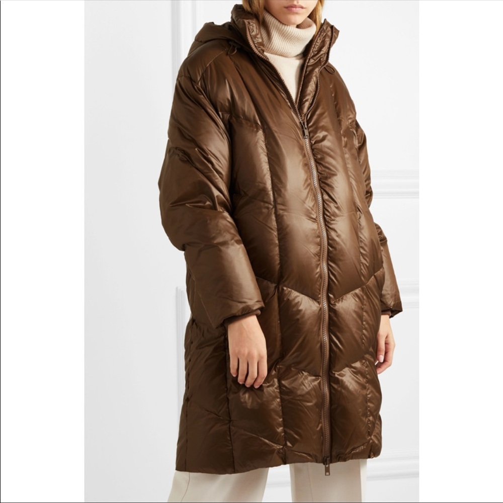 Vince. Quilted Puffer Coat Long Brown XS